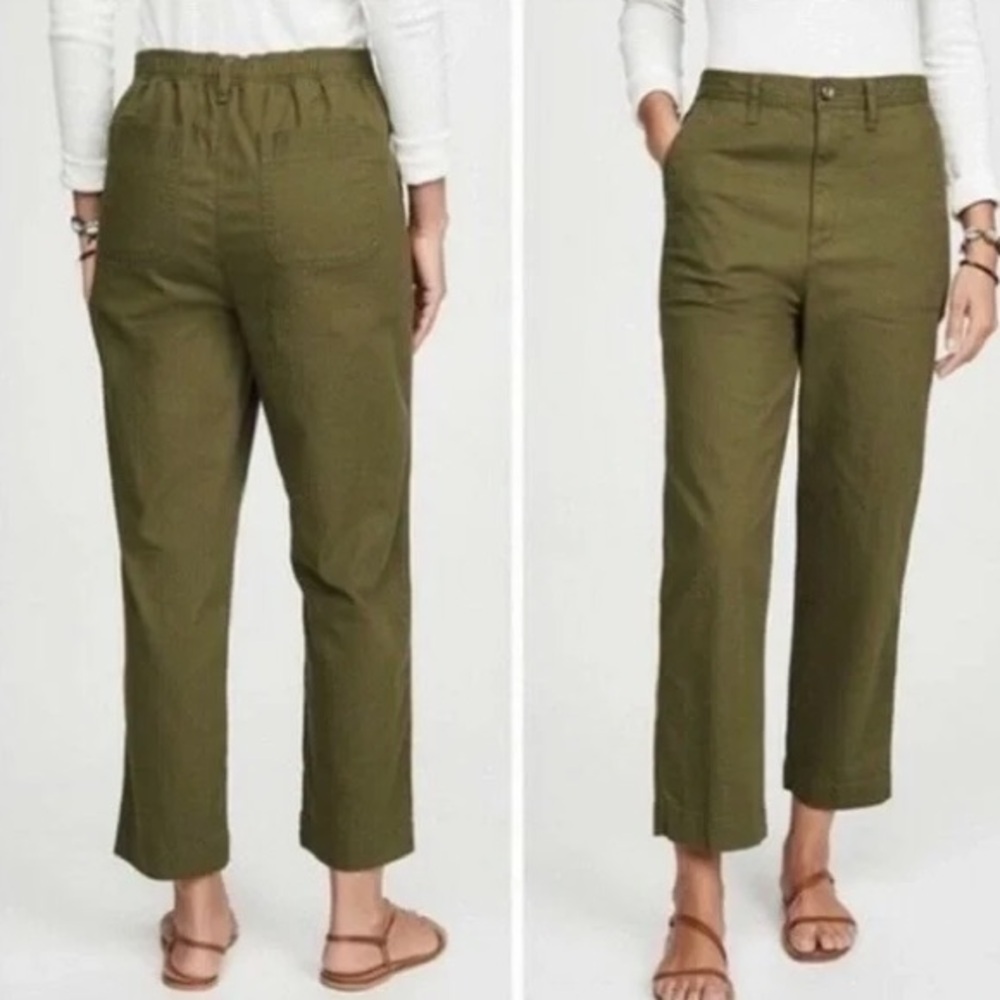 Madewell Army Green Elastic Waist Utility Camp Pants